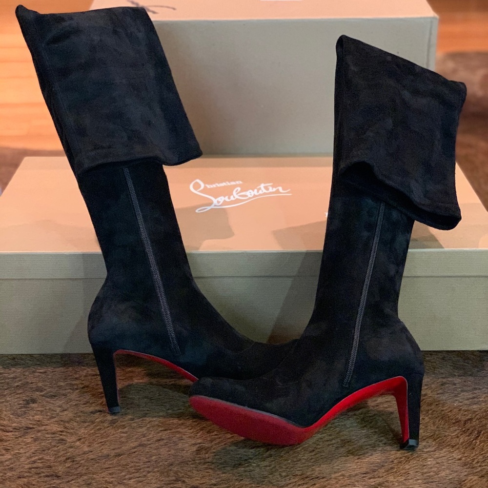 louboutin thigh high boots